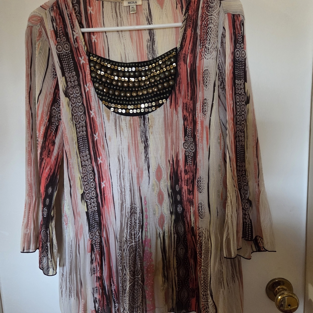 Nicola Women's Multicolor Sheer Top